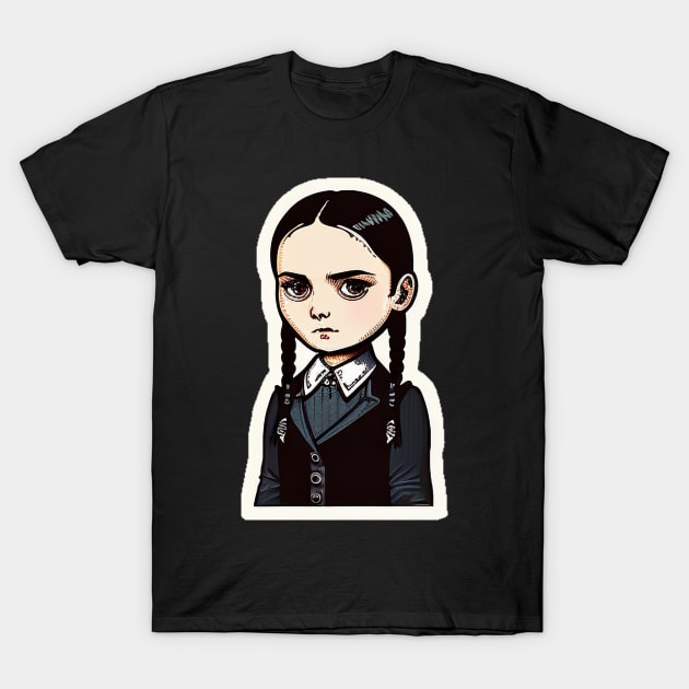 ADDAMS Family, Wednesday-inspired design, T-Shirt by Buff Geeks Art